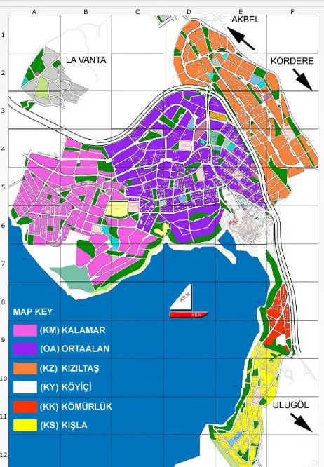 Kalkan Town map